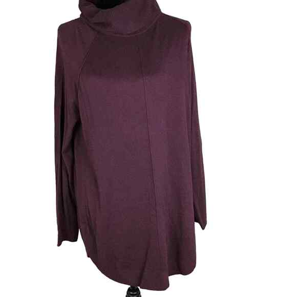 Caslon Woman's Small Maroon Turtleneck Tunic Sweater Long Sleeve Curved Hem NWOT - Picture 13 of 15